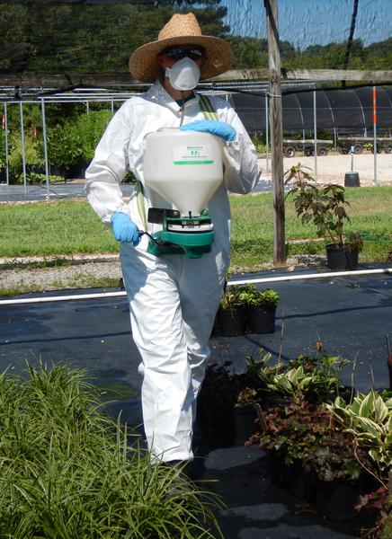 Thumbnail image for Using a Hand-Cranked, Hand-Held Spreader to Apply Herbicides in Container Nurseries